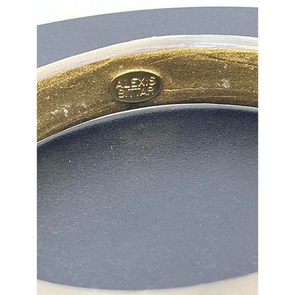 Alexis Bittar Designer Luminous Soft Square Champagne/Gold Bangle Bracelet - Picture 3 of 12